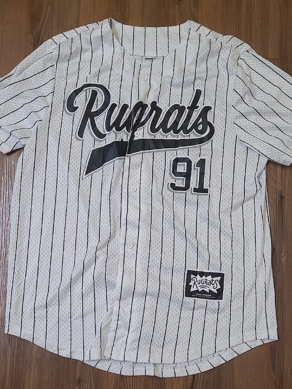 Nickelodeon White Jersey‎ with Black Pinstripes